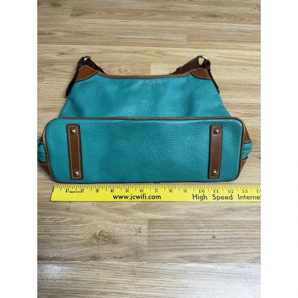 DOONEY & BOURKE Teal Pebbled Leather Single Strap Shoulder Bag-